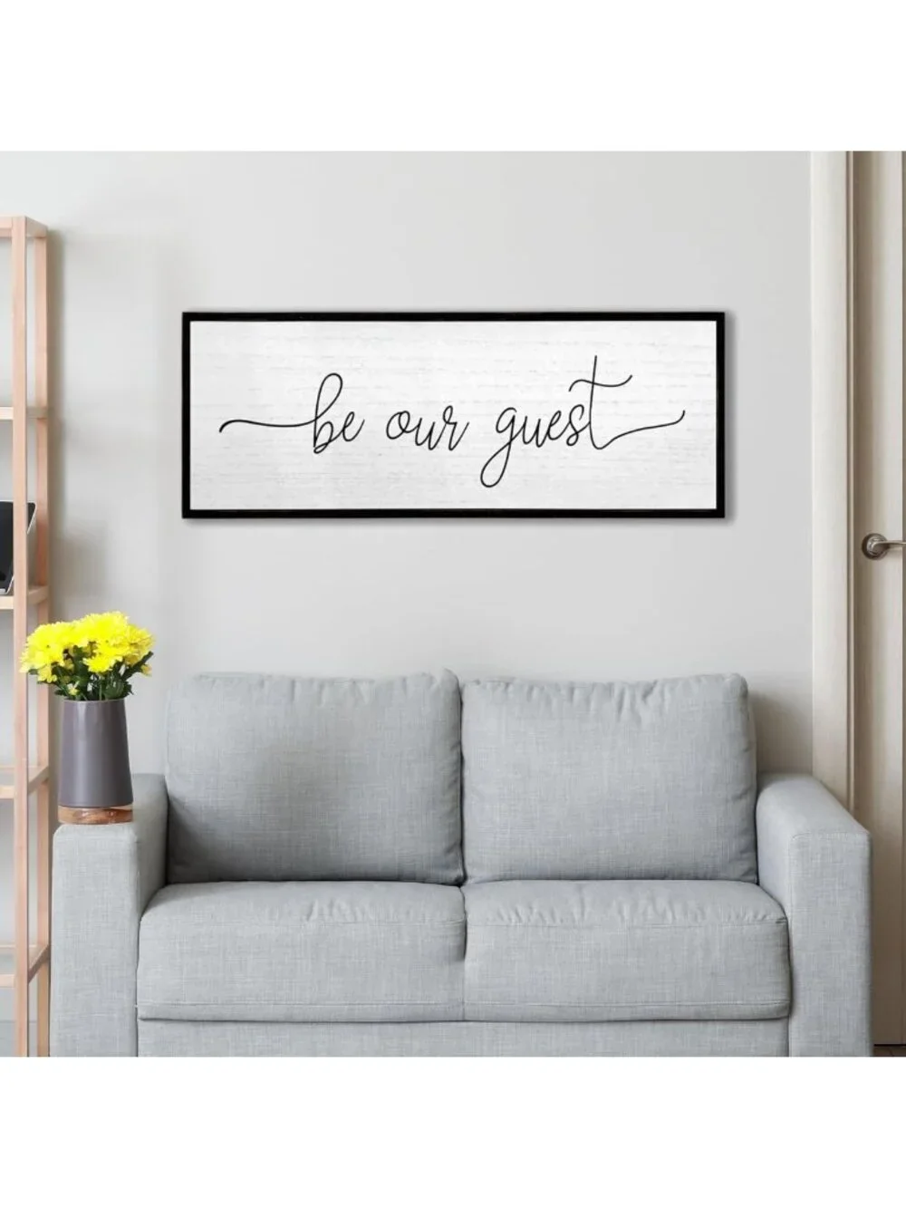 Be Our Guest Wall Decor Sign - 40''x15'', Elegant Black Home Accent Art